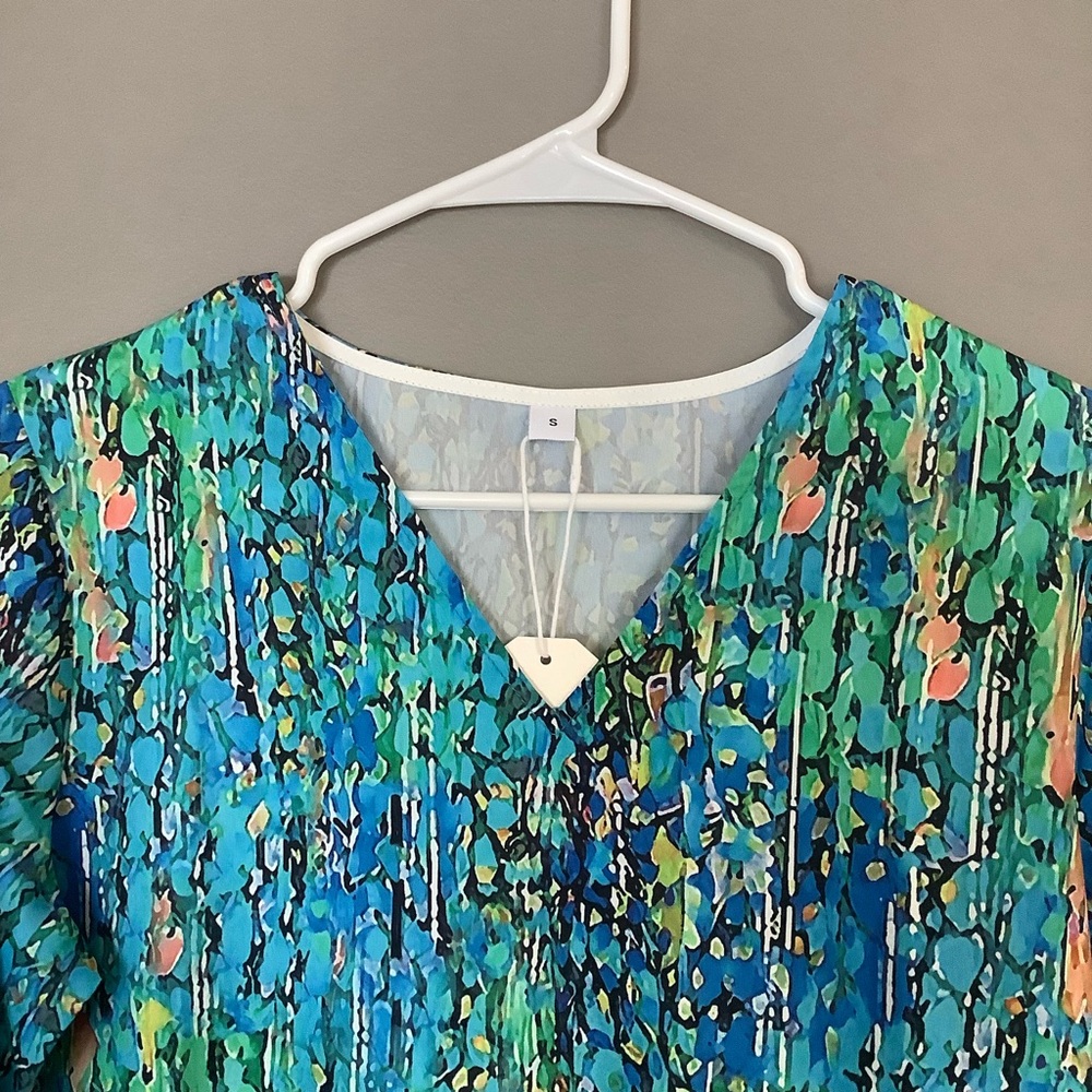 Blue Multicolor Design Top - Picture 3 of 7